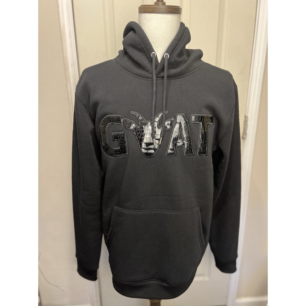 Goat Hoodie Made By Black Pike #23 Black With Patent Leather Look Lettering